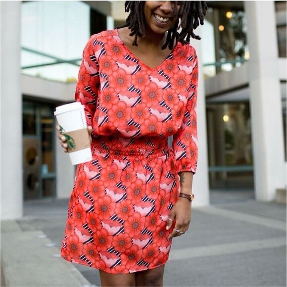 Betabrand Women’s Coral Poppy Sneaker Dress - Picture 1 of 11